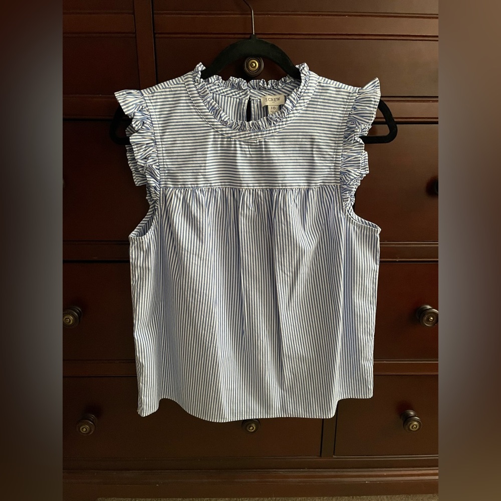 J Crew - ruffle sleeveless top